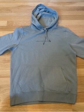 Abercrombie & Fitch Men's Pale Green Pullover Hoodie